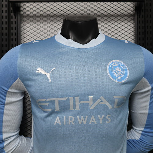 2026/2027 Long Sleeve Player Version Manchester City Home Football Shirt 1:1 Thai Quality topjersey