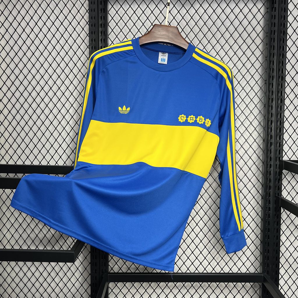 1981 Retro Boca Juniors Home Long Sleeves