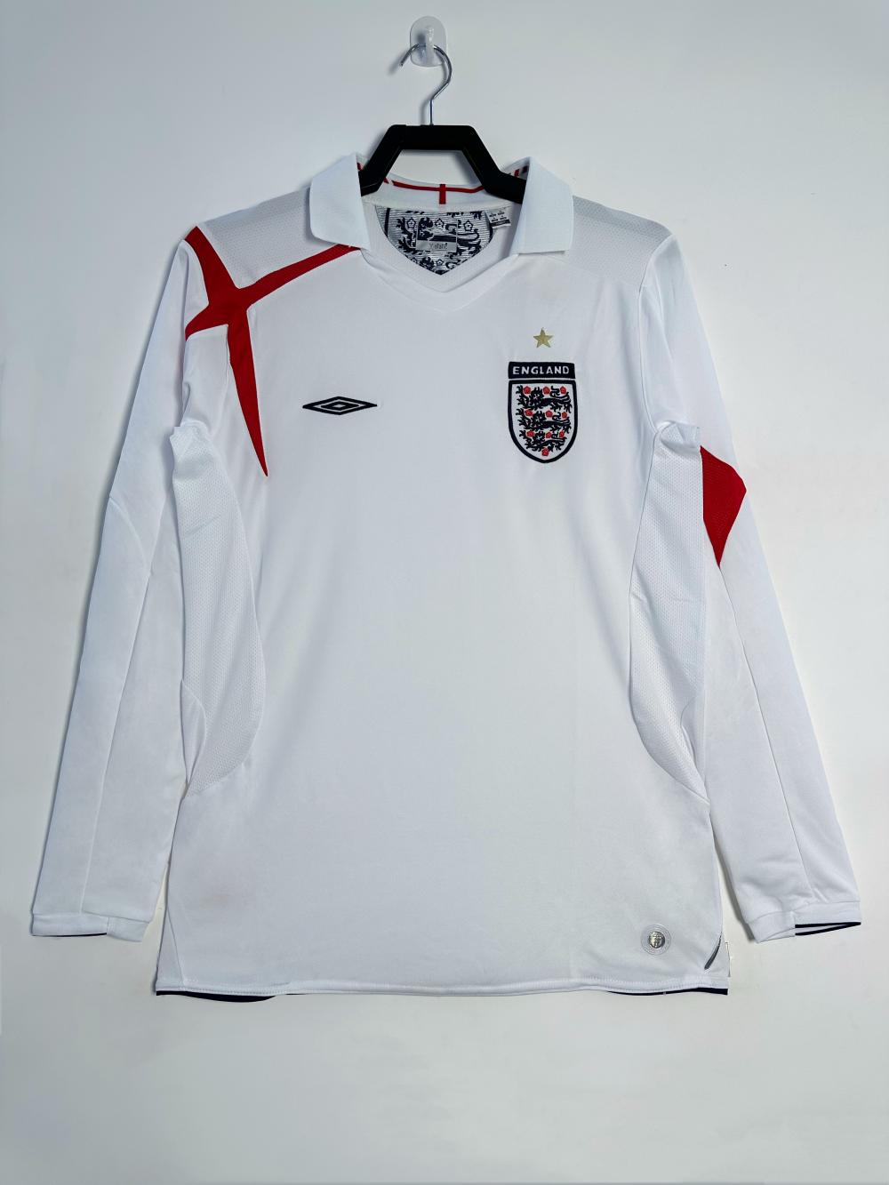 2006 Retro Long Sleeve England Home