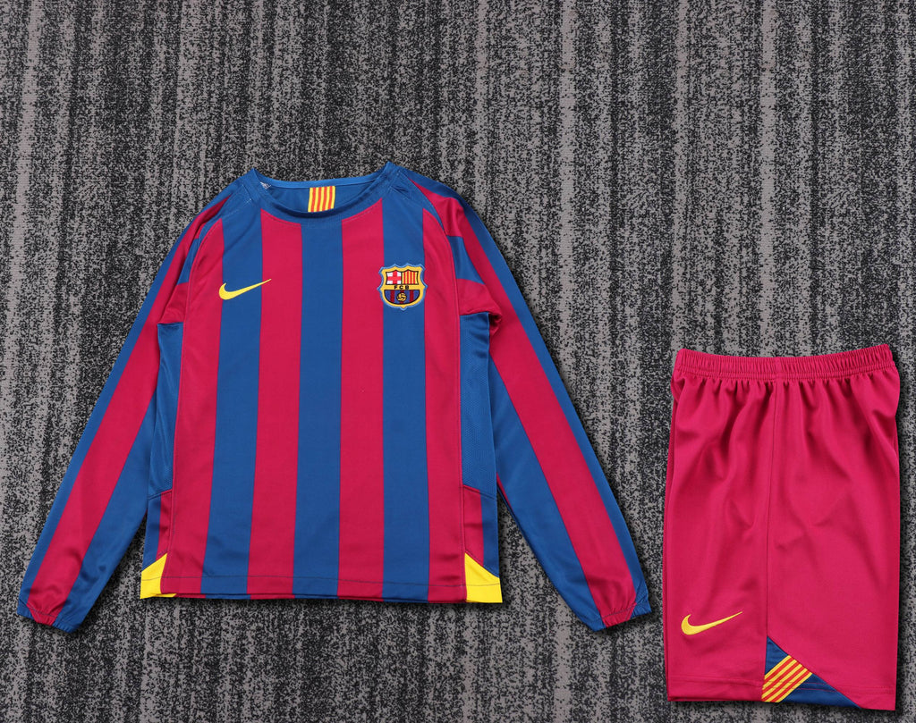 2005-2006 Retro Long Sleeve Barcelona Home