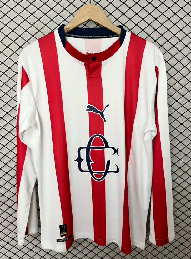 2026/2027 Long Sleeve Chivas 120th Anniversary Edition Red & White Football Jersey 1:1 Thai Quality topjersey