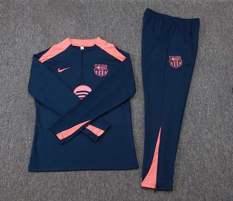 2025/2026 Barcelona Half-Pull Training Suit Royal Blue Jersey Set