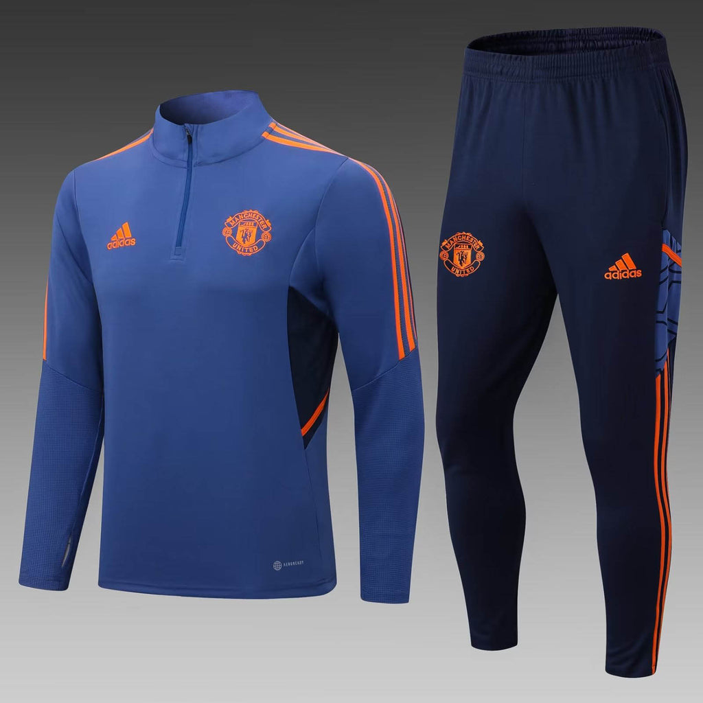 2022/2023 Manchester United Half-Pull Training Suit Blue