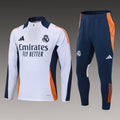 2024/2025 Real Madrid Half-Pull Training Suit White-Black