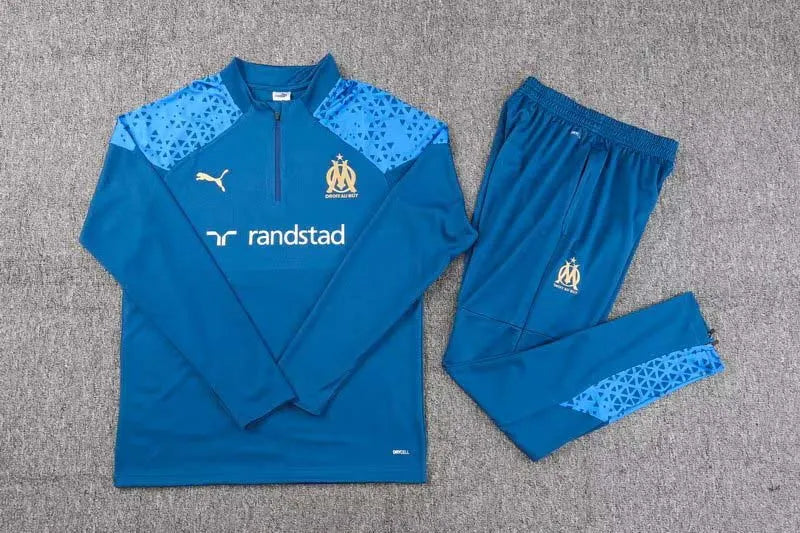 2023/2024 Olympique de Marseille Half-Pull Training Suit Blue