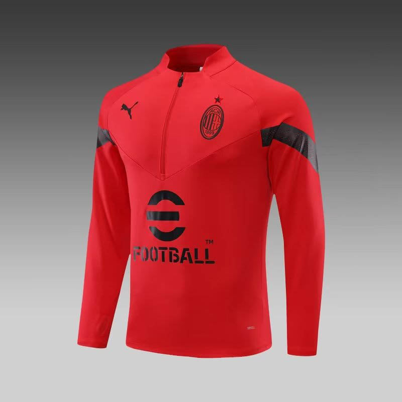 2022/2023 AC Milan Half-Pull Training Suit Red