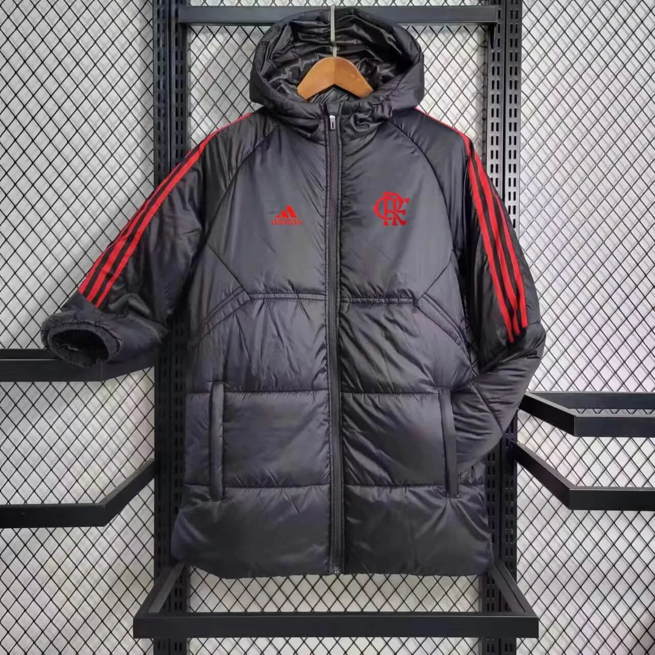 2024/2025 Flamengo Black-Red Edge Soccer Long Cotton jacket