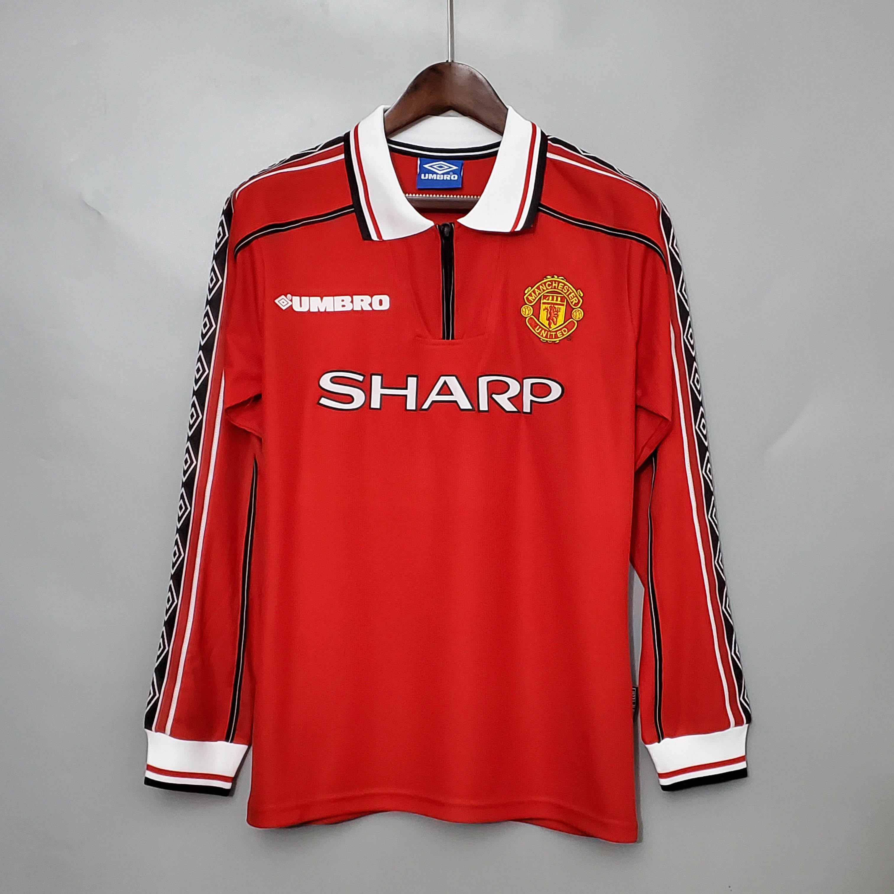 1998-1999 Retro Long Sleeve Manchester United Home