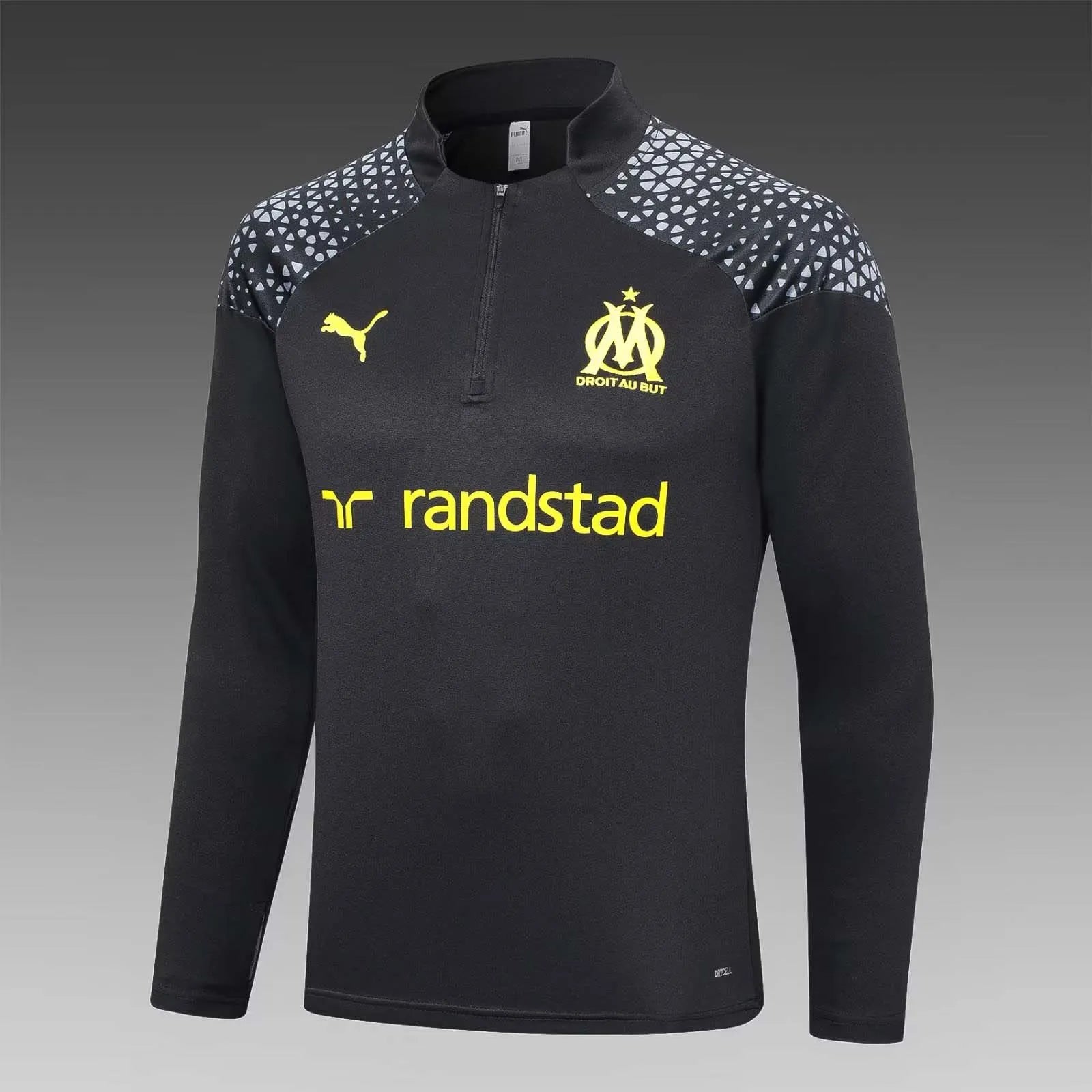 2023/2024 Olympique de Marseille Half-Pull Training Suit Black