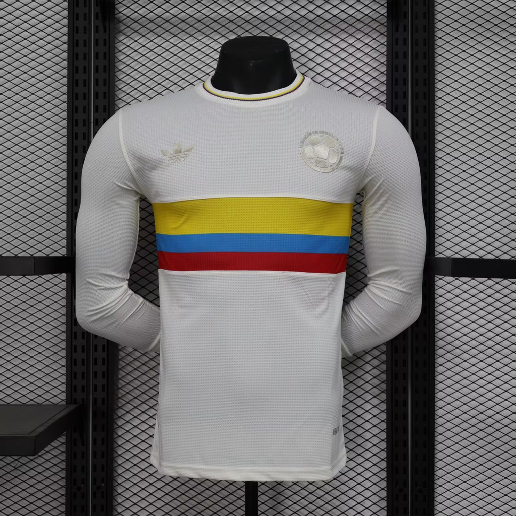 2024 Long Sleeve Player Version Colombia 100th White