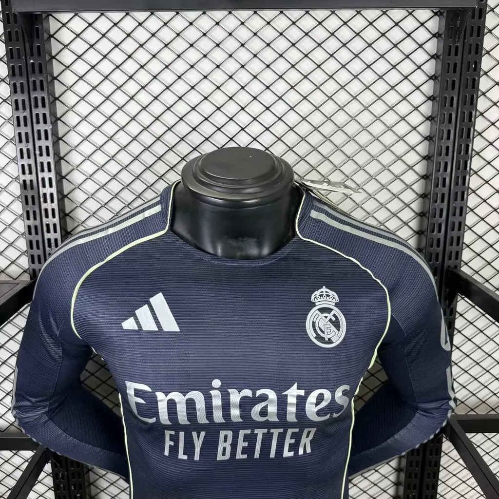 2025/2026 Player Version Real Madrid Away Long Sleeve Jersey