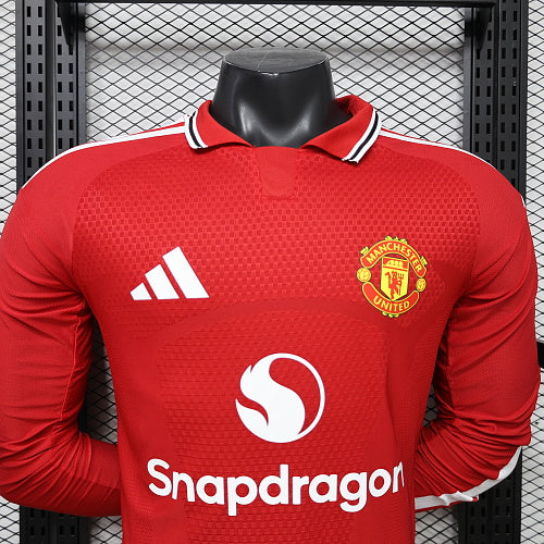 2026/2027 Long Sleeve Player Version Manchester United Home Football Shirt 1:1 Thai Quality topjersey