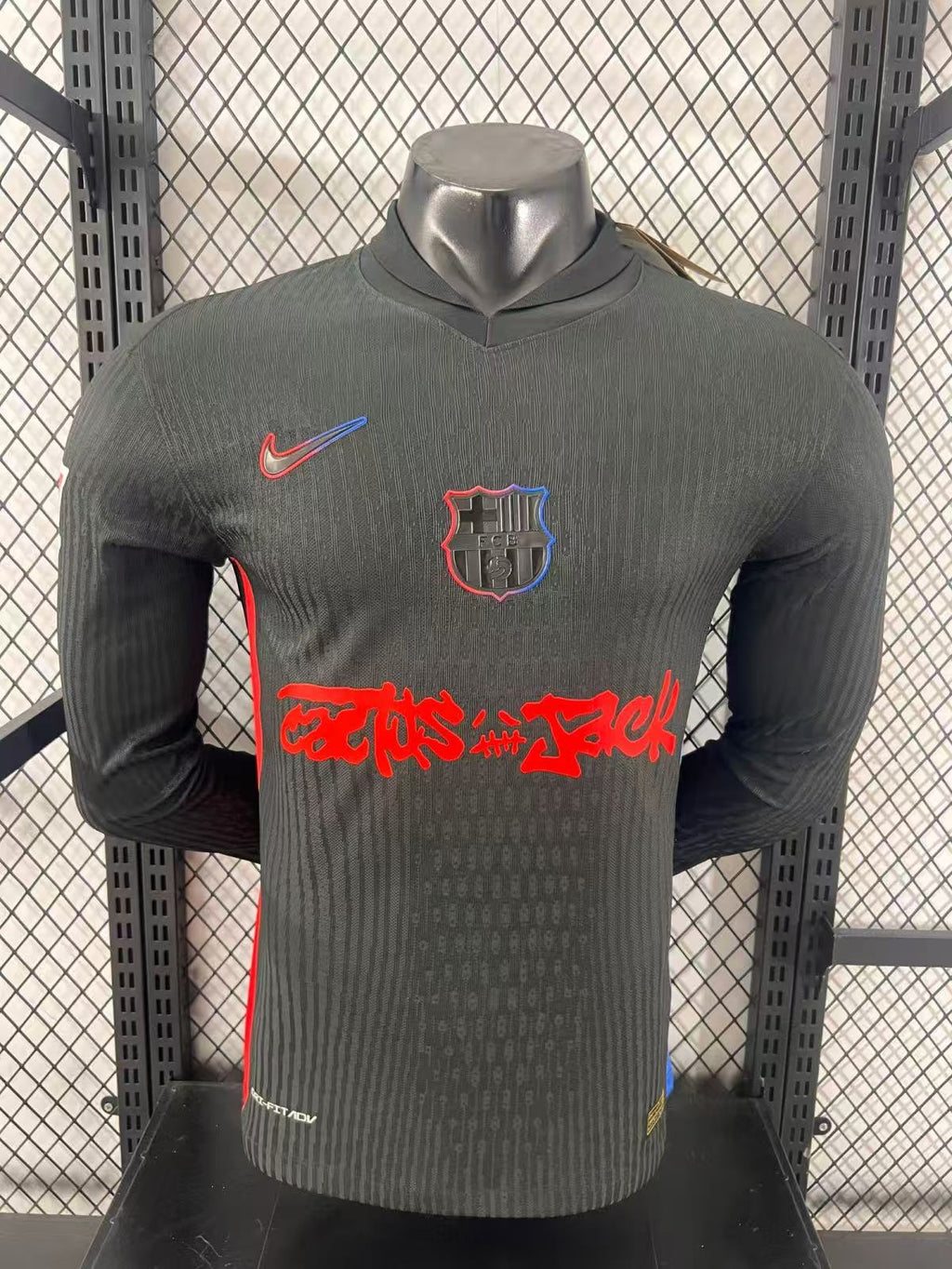 2024/2025 Long Sleeve Player Version Barcelona x Travis Scott Collab Away