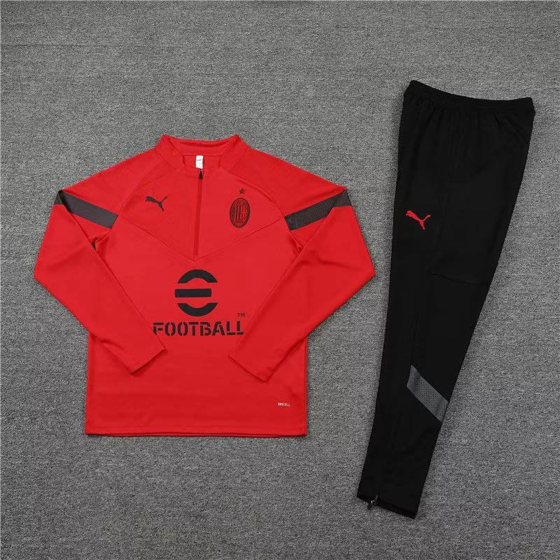 2022/2023 AC Milan Half-Pull Training Suit Red