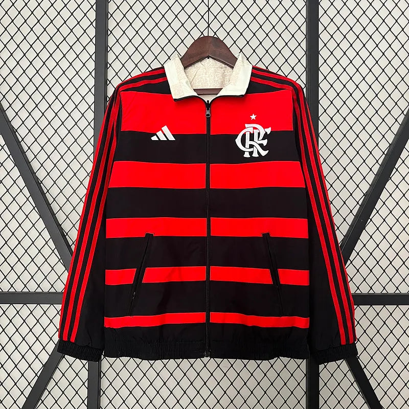 2024-2025 Flamengo CasuaI Reversible Windbreaker(white-red)
