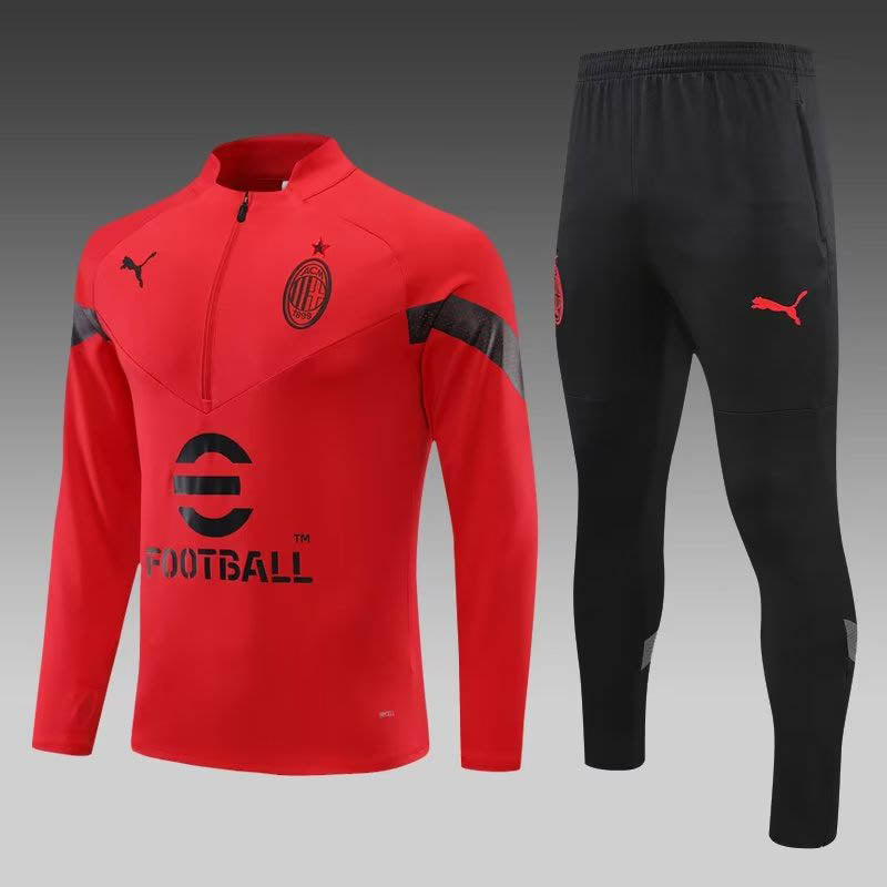 2022/2023 AC Milan Half-Pull Training Suit Red