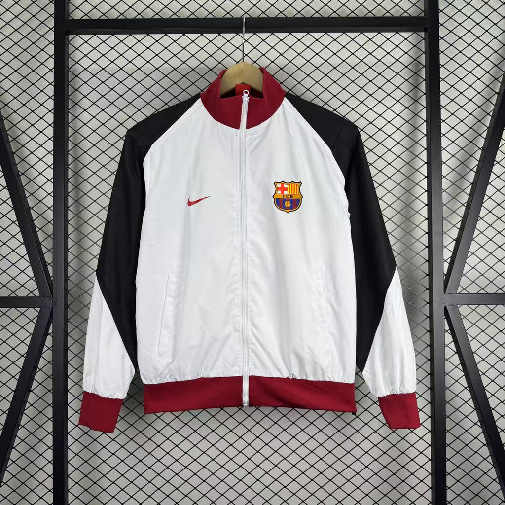 2025 Barcelona Windbreaker Black-White Jersey