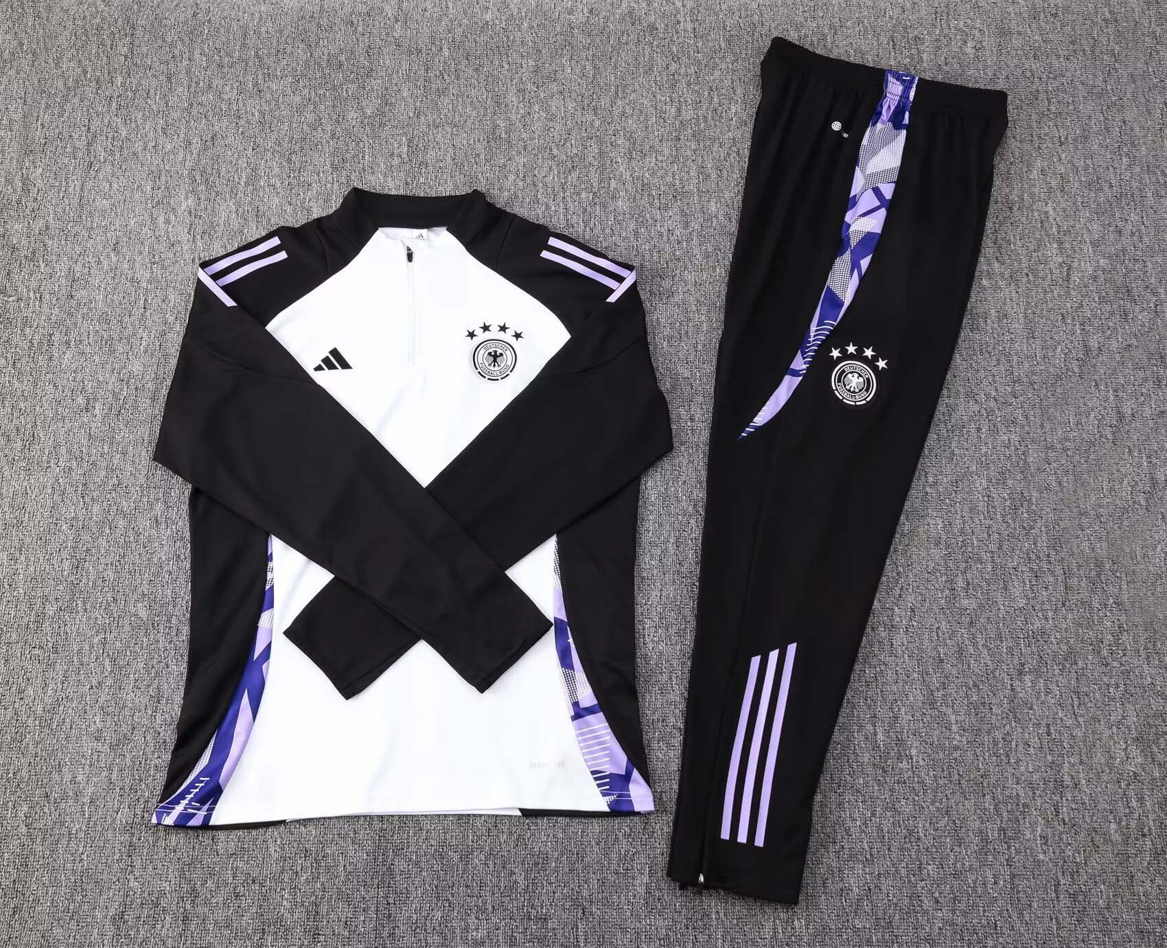 2024-2025 Germany Half-Pull Training Suit White Jersey Set