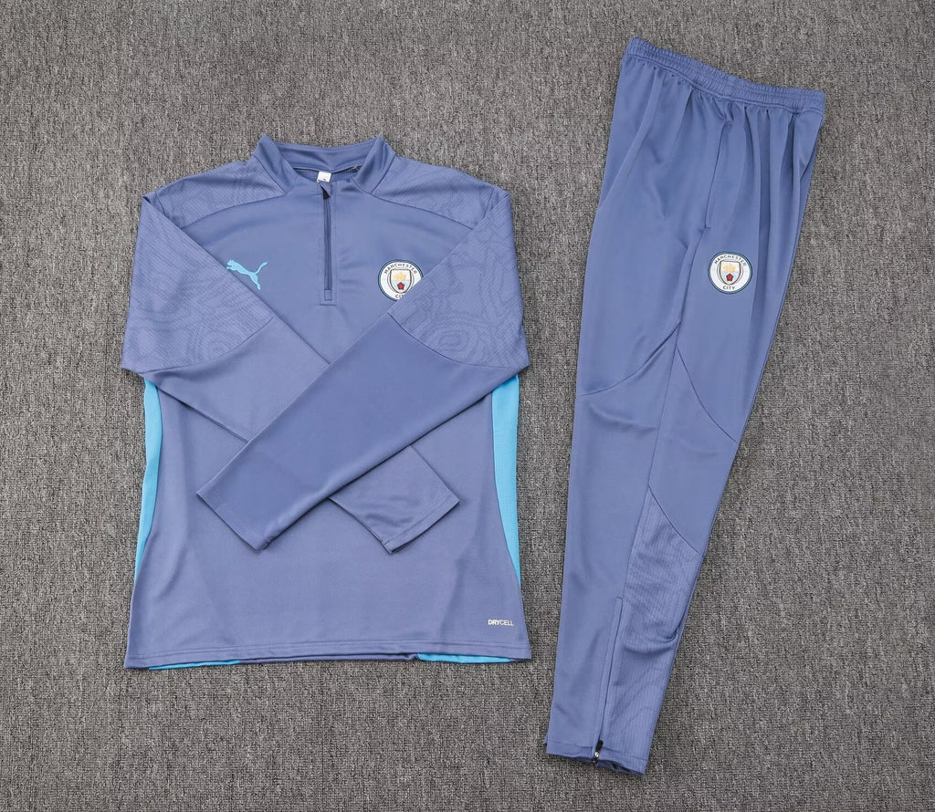 2024/2025 Manchester City Half-Pull Training Suit Grey