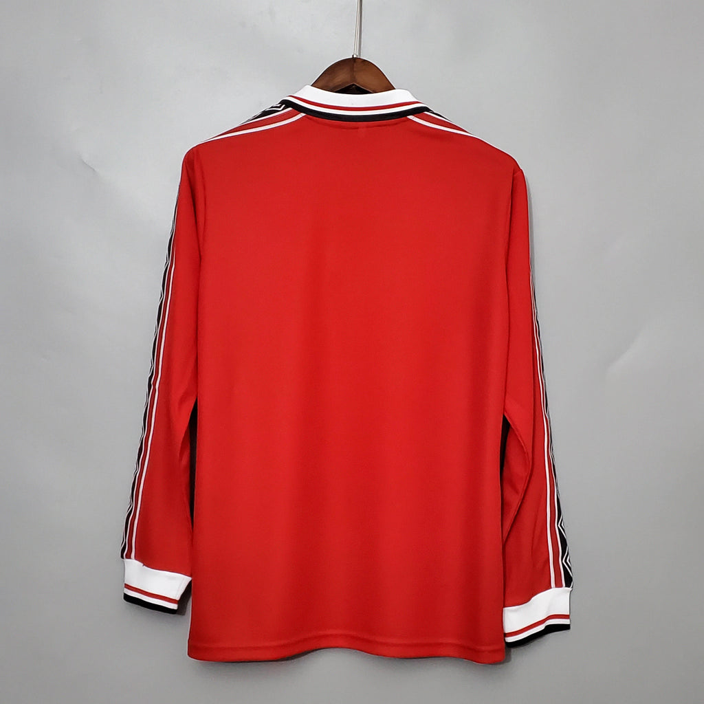 1998-1999 Retro Long Sleeve Manchester United Home