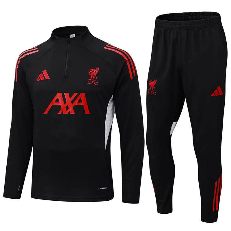 2025-2026 Liverpool Half-Pull Training Suit Black Jersey