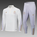 2022 Algeria National Team Half-Pull Training Suit White Shirt Set