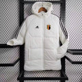 2024 Belgium White Soccer Long Cotton jacket