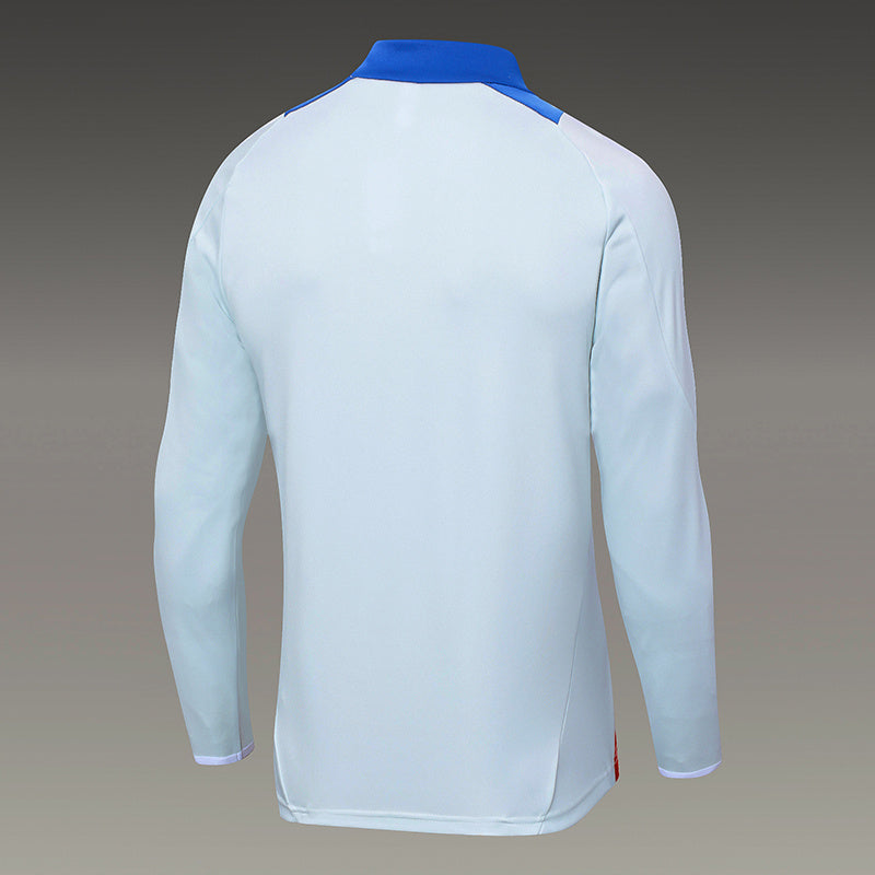 2024-2025 Spain Half-Pull Training Suit Baby Blue