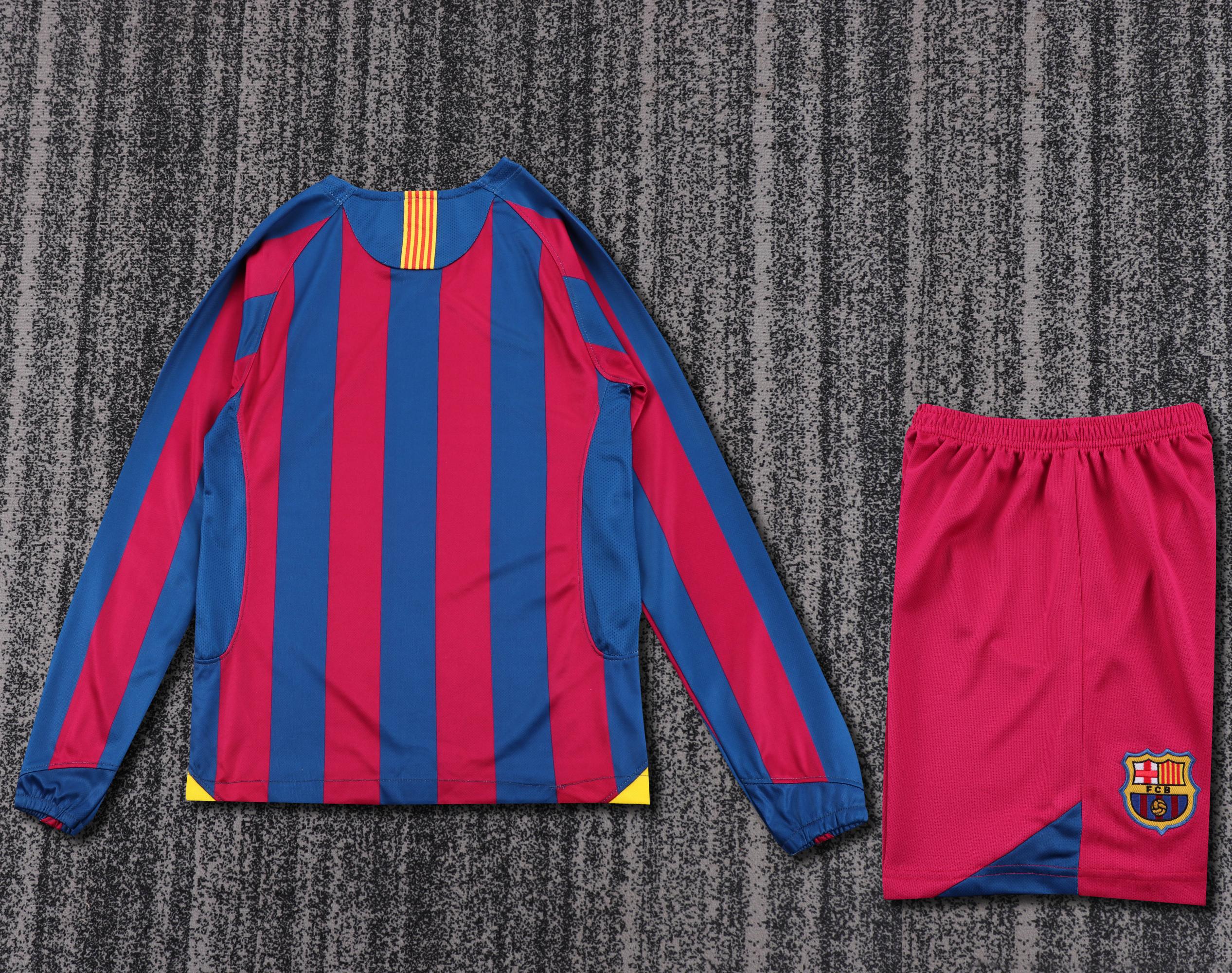 2005-2006 Retro Long Sleeve Barcelona Home