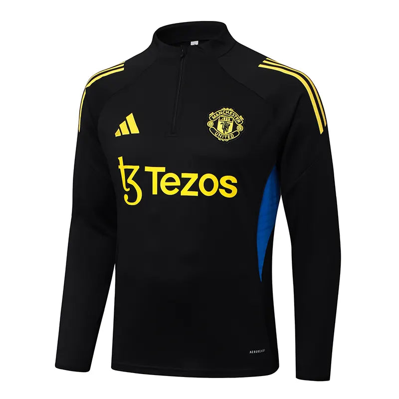 2025/2026 Manchester United Half-Pull Training Suit Black