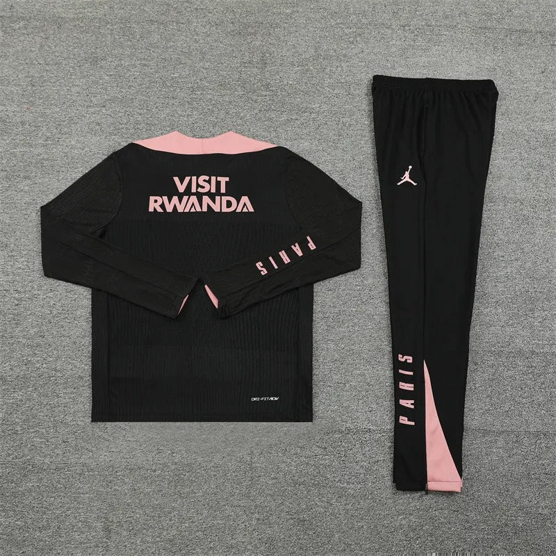 2024/2025 Psg Paris Saint-Germain Half-Pull Training Suit Black-Pink Jersey
