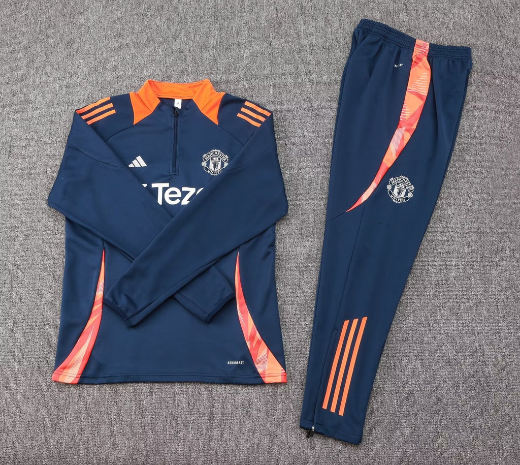 2024/2025 Manchester United Half-Pull Training Suit Royal Blue