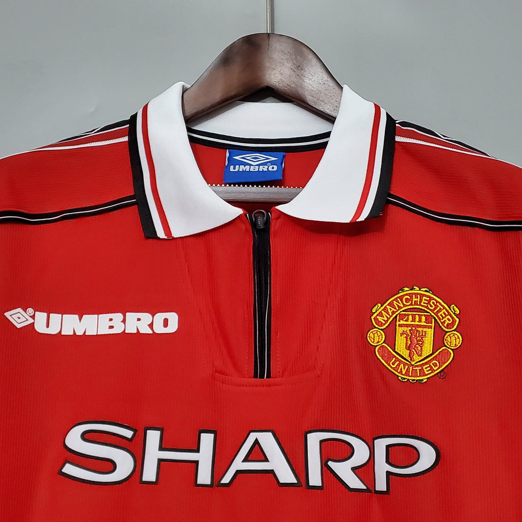 1998-1999 Retro Long Sleeve Manchester United Home