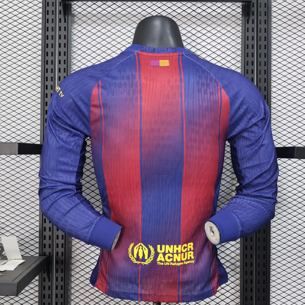 2025/2026 Long Sleeve Player Version Barcelona Home