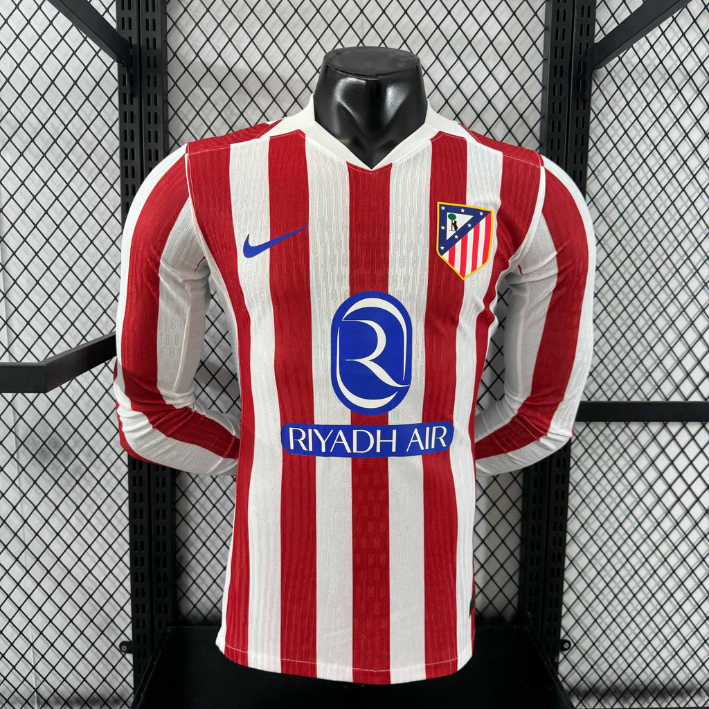 2025/2026 Player Version Atletico Madrid Home Long Sleeve
