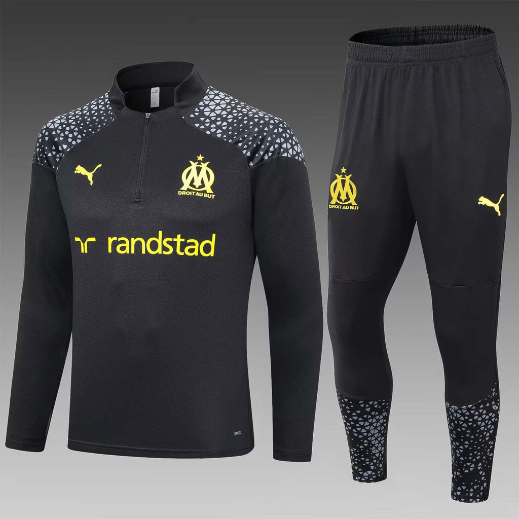 2023/2024 Olympique de Marseille Half-Pull Training Suit Black