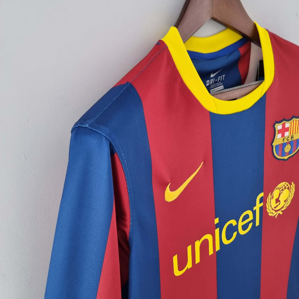 2010/2011 Retro Long Sleeve Barcelona Home