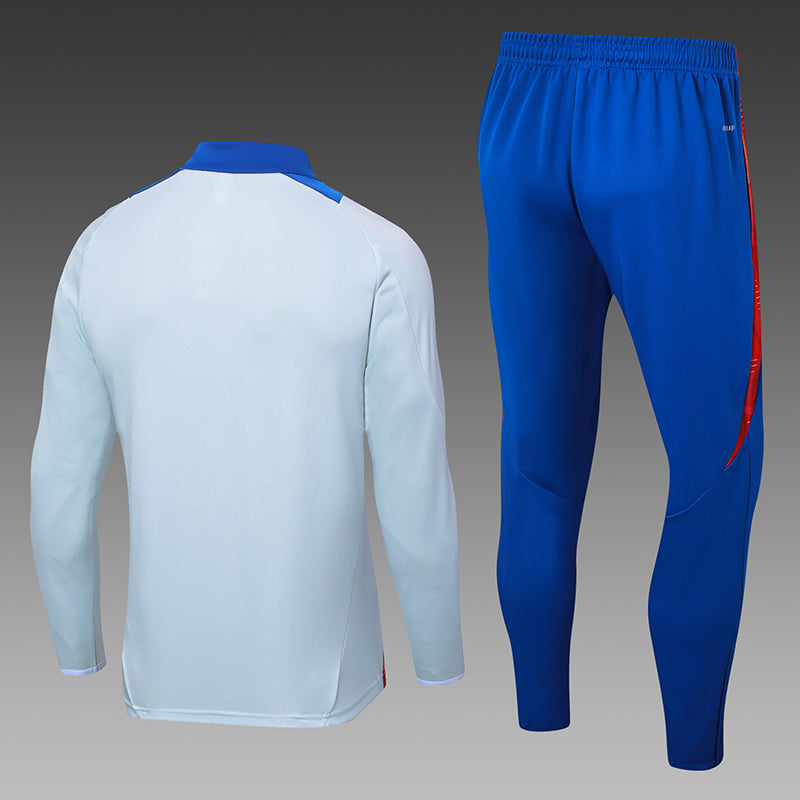 2024-2025 Spain Half-Pull Training Suit Baby Blue