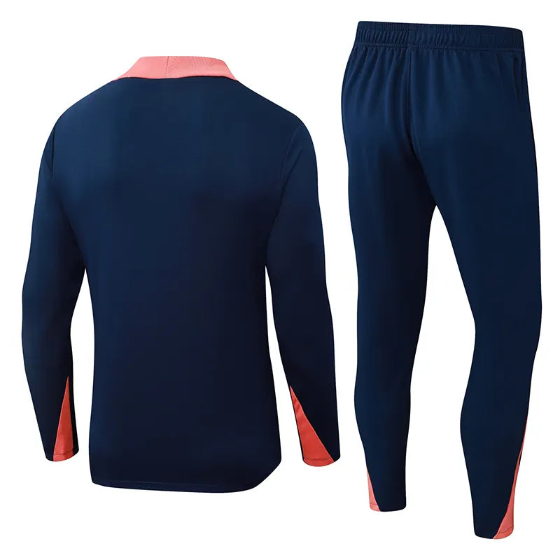 2025/2026 Barcelona Half-Pull Training Suit Royal Blue Jersey Set