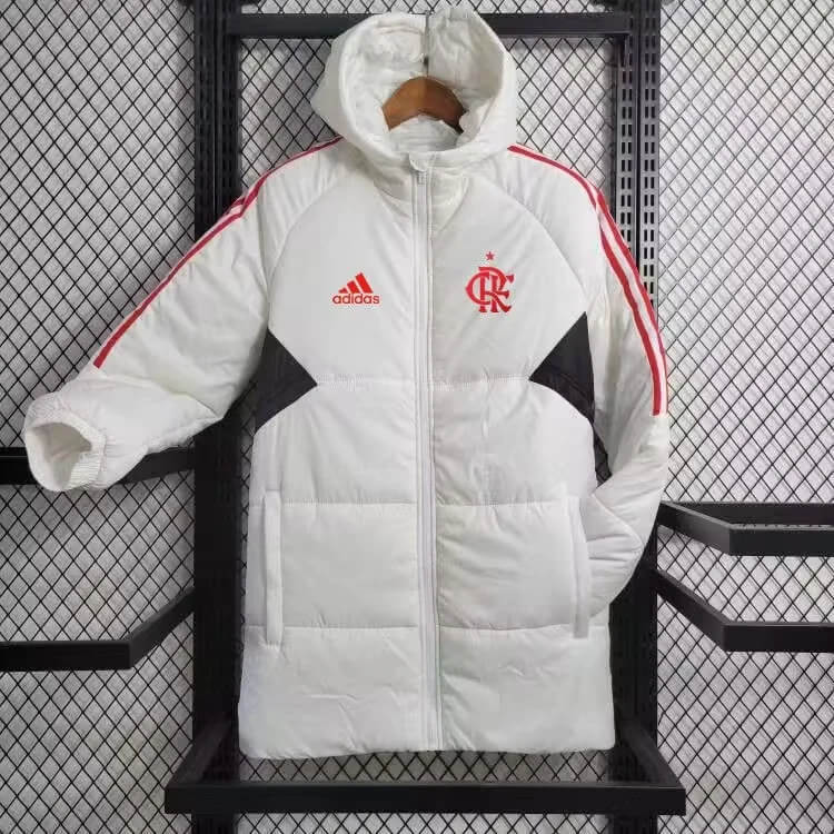 2024/2025 Flamengo White-Red Edge Soccer Long Cotton jacket