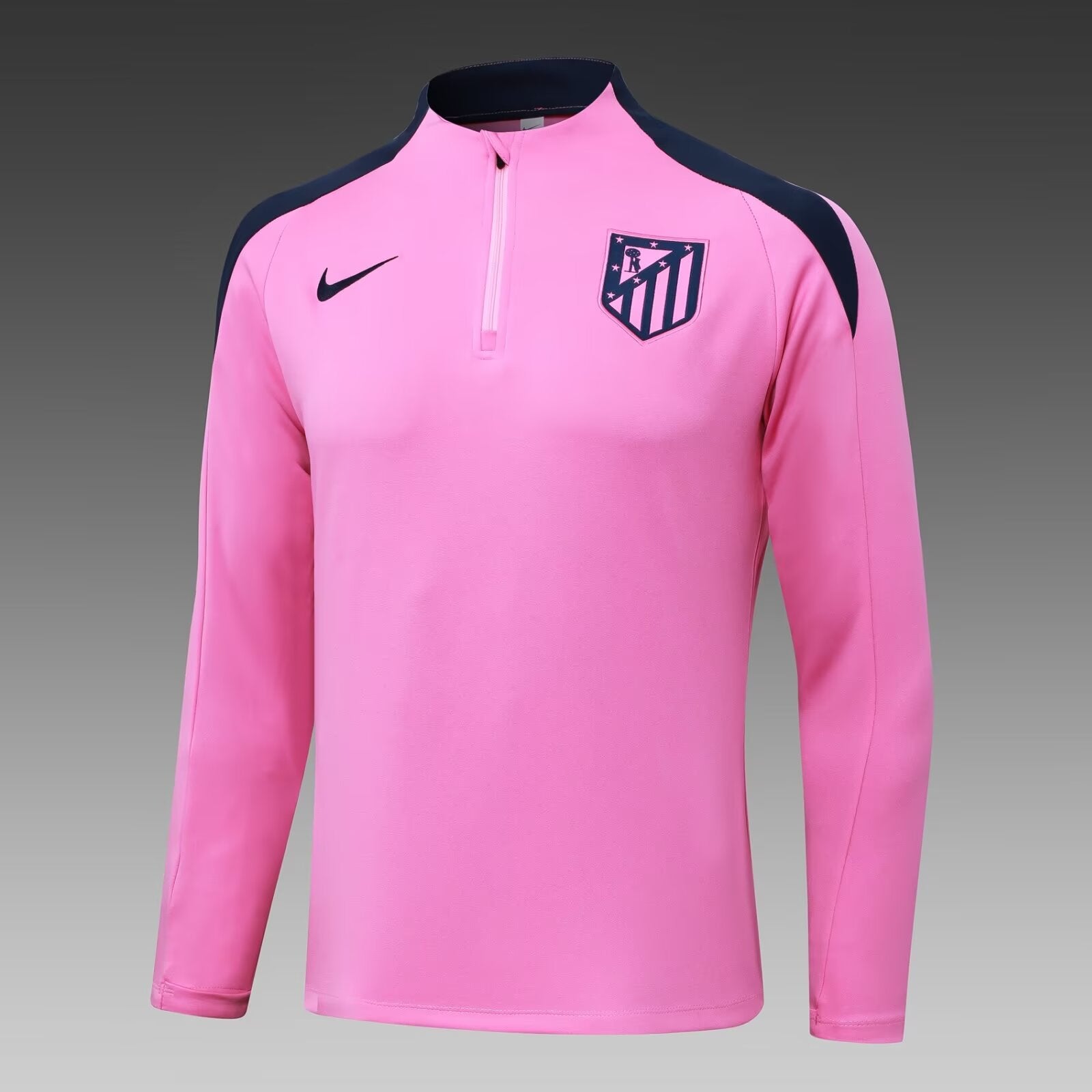 2024/2025 Atletico Madrid Half-Pull Training Suit Pink Jersey