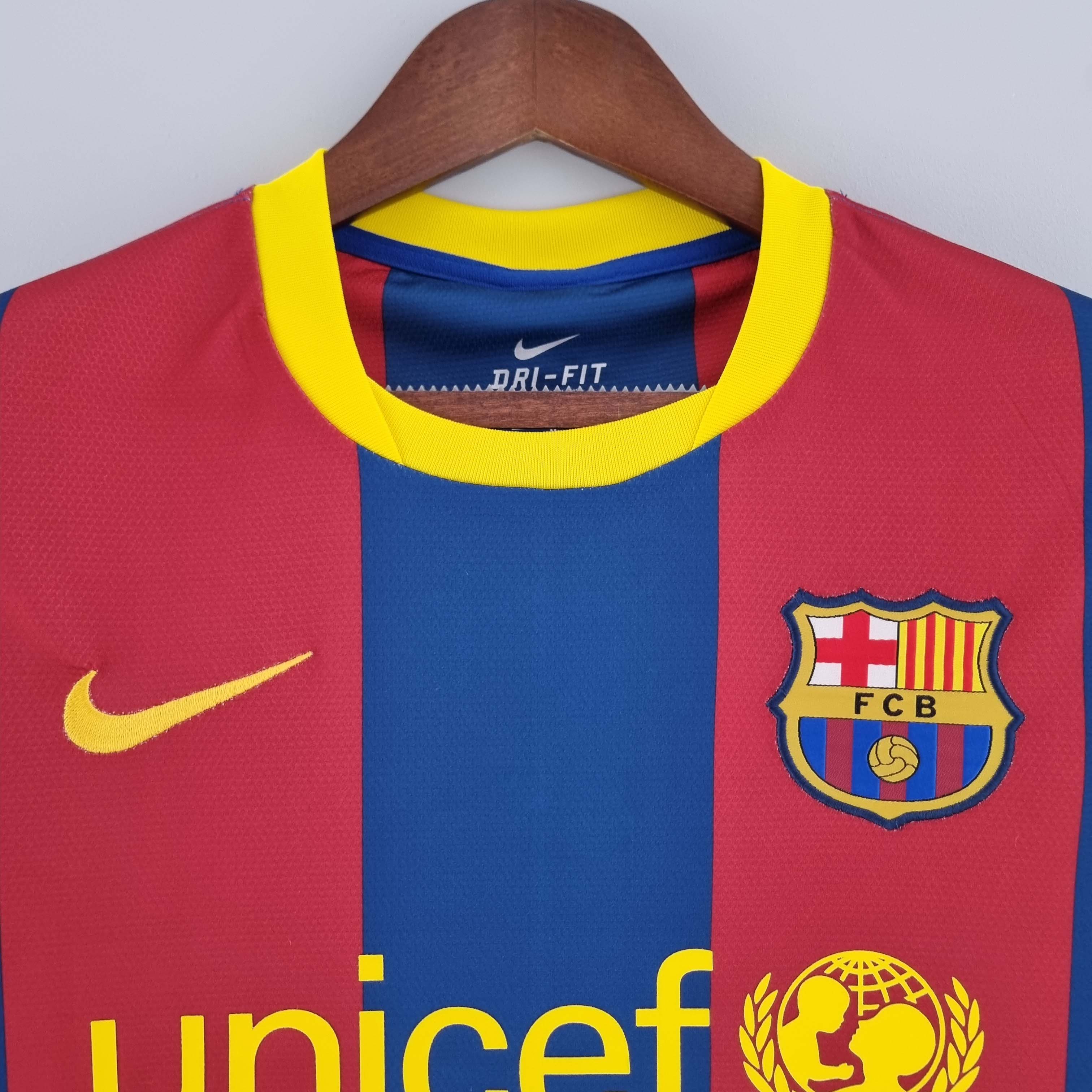 2010/2011 Retro Long Sleeve Barcelona Home