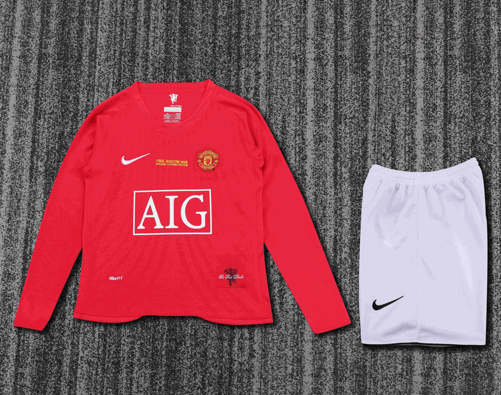 2007/2008 Retro Long Sleeve Manchester United Home Champions League Edition
