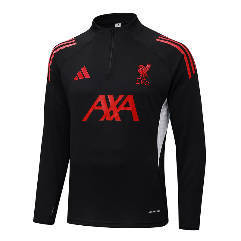 2025-2026 Liverpool Half-Pull Training Suit Black Jersey
