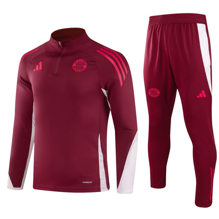 2024 Bayern Half-Pull Training Suit Red Jersey Set