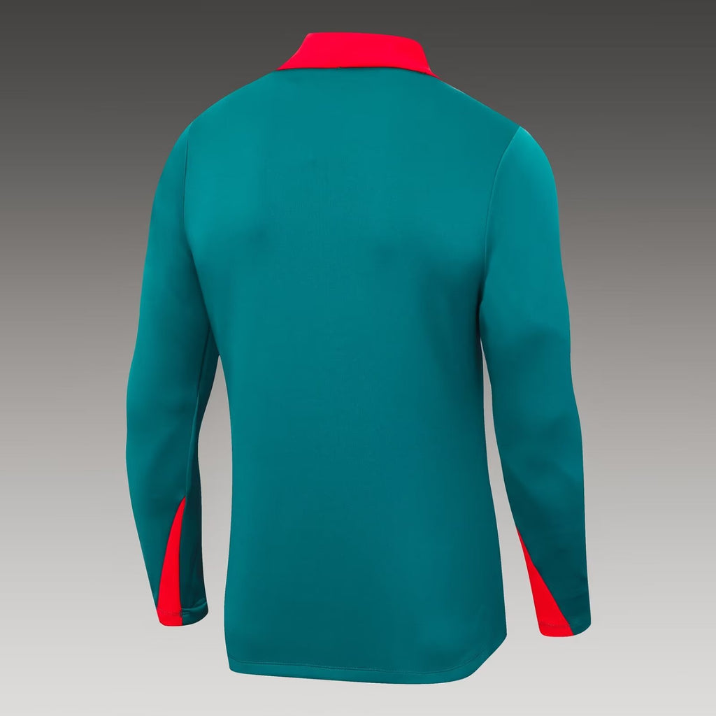 2024/2025 Liverpool Half-Pull Training Suit Green Jersey