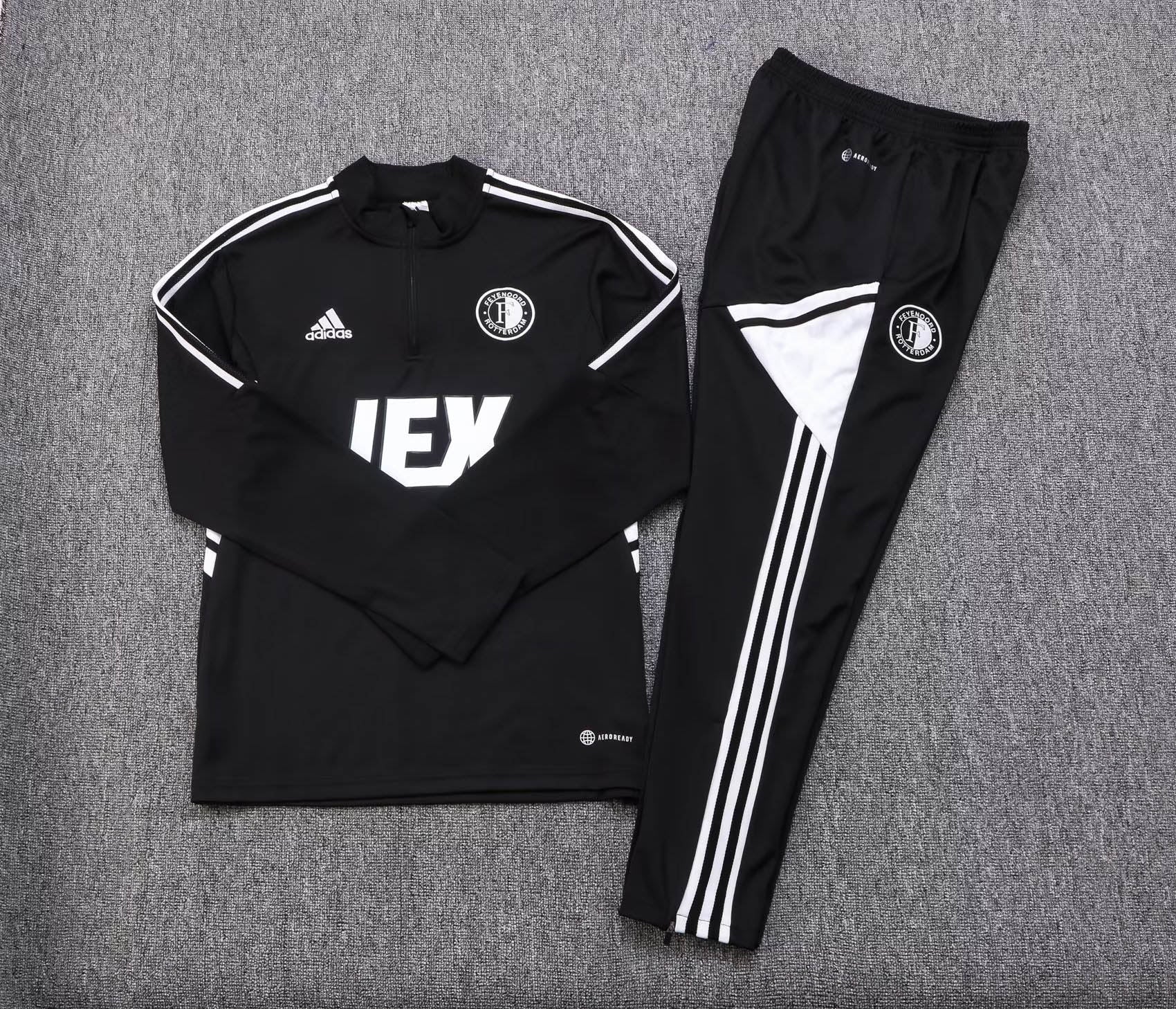2022/2023 Feyenoord Rotterdam Half-Pull Training Suit Black