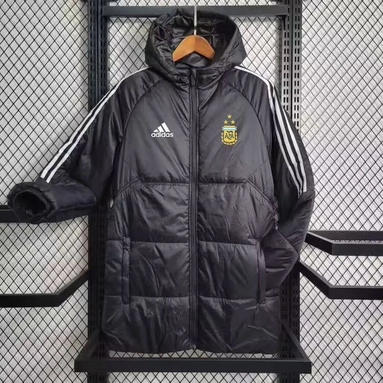 2024 Argentina Black-White Edge Soccer Long Cotton jacket