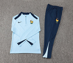 2024-2025 France Half-Pull Training Suit Baby Blue