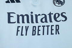 2024/2025 Real Madrid Baby Blue And Yellow Half-Pull Training Suit